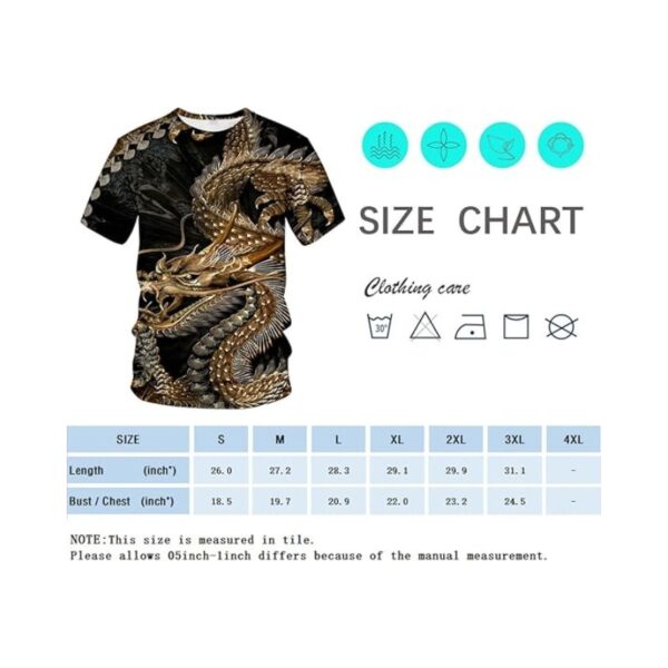 Men's Golden Dragon T-Shirt, Short Sleeve Anime Graphic